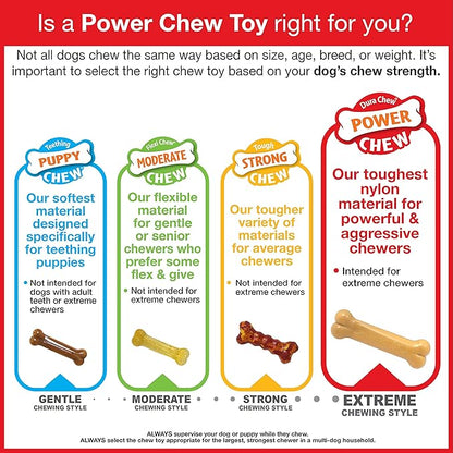 Nylabone Power Chew Breast Cancer Awareness Femur Bone Chew Toy for Dogs, Indestructible Dog Toys for Aggressive Chewers, Chicken Flavor, X-Large/Souper (1 Count)
