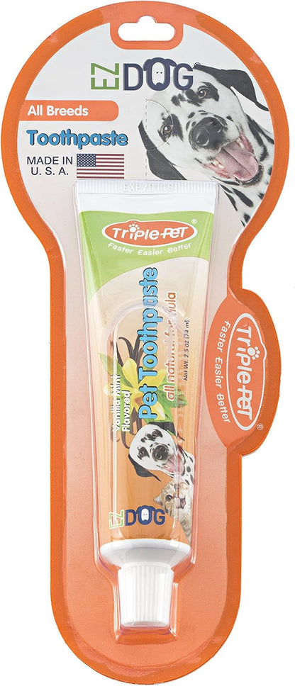 EZDOG Toothpaste for Dogs | Dental Care for Dogs for Fresh Breath | Dogs Love the Taste of this Natural Dog Toothpaste | Delicious Vanilla Mint Dog Toothpaste