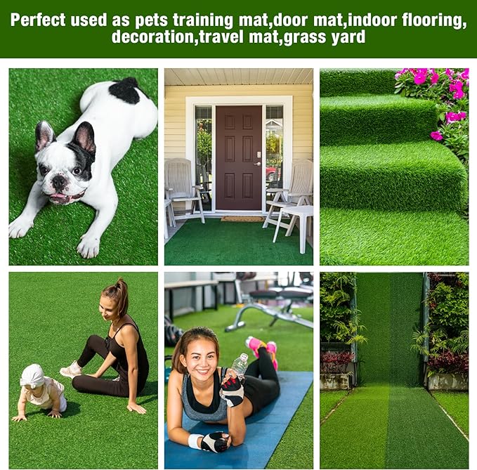 Extra Large Dog Grass Rug, 6FTx6FT Outdoor Fake Turf Pee Pad for Dogs Potty Training, Playpen Whelping Grass Floor Mat
