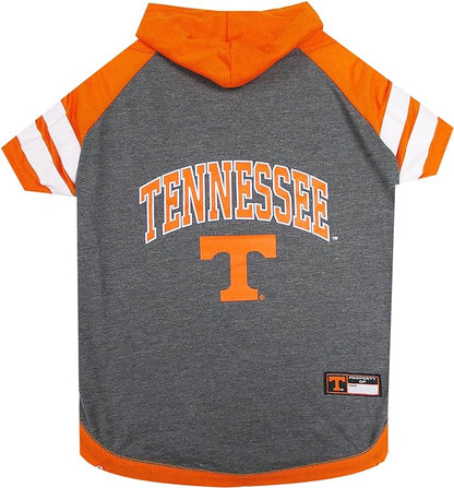NCAA TENNESSEE VOLUNTEERS HOODIE for DOGS & CATS, SMALL COLLEGIATE Licensed DOG HOODY Tee Shirt. Sports HOODY T-Shirt for Pets. COLLEGE Sporty Dog Hoodie Shirt.