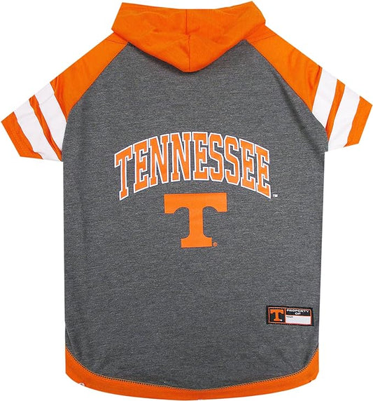 NCAA TENNESSEE VOLUNTEERS HOODIE for DOGS & CATS, SMALL COLLEGIATE Licensed DOG HOODY Tee Shirt. Sports HOODY T-Shirt for Pets. COLLEGE Sporty Dog Hoodie Shirt.
