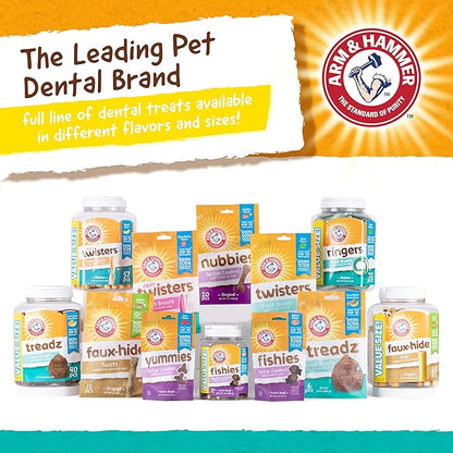 Arm & Hammer for Pets Ringers Dental Treats for Dogs | Dog Dental Chews Fight Bad Breath & Tartar Without Brushing | Fruity Banana Flavor in Dog Treat Bag, 5-Ct Dental Dog Chews, 24 Pack