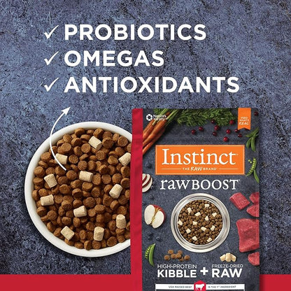 Instinct Raw Boost Grain Free Recipe with Real Beef Natural Dry Dog Food, 4 lb. Bag