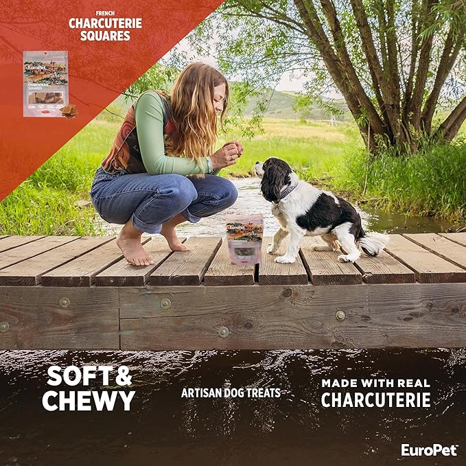 French Charcuterie Squares - Premium, Healthy Dog Treats | Real, High Protein - Gluten Free | European Inspired, Soft & Chewy | Made in The USA |