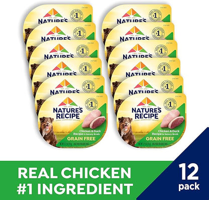 Nature's Recipe Grain Free Wet Dog Food, Chicken & Duck Recipe, 2.75 Ounce Cup (Pack of 12)