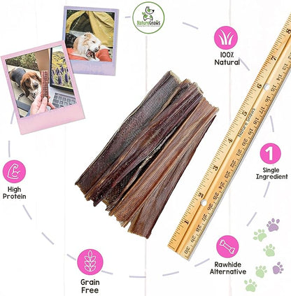 Nature Gnaws - Beef Jerky Chews for Small Dogs - Premium Natural Beef Gullet Sticks - Simple Single Ingredient Tasty Dog Chew Treats - Rawhide Free - 4-5 Inch