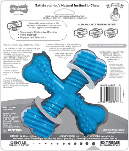 Nylabon Power Chew Comfort Hold X Bone Chew Toy for Dogs, Beef Flavor, Large - Up to 50 lbs. (1 Count)