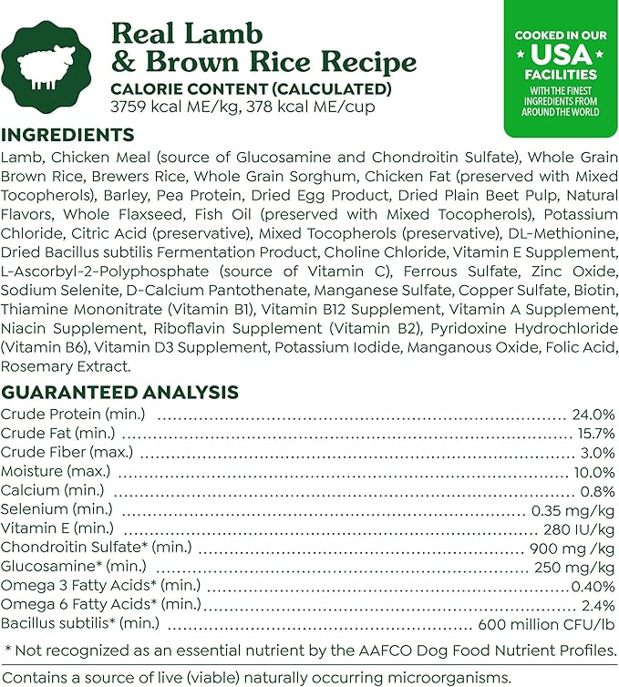 Greenies Smart Essentials Sensitive Digestion & Skin Adult Dry Dog Food Real Lamb & Brown Rice Recipe, 6 lb. Bag