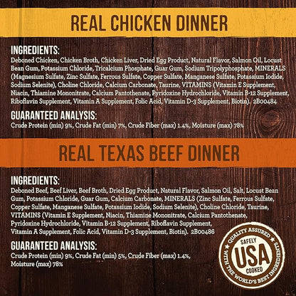 Merrick Grain Free Premium and Natural Canned Dog Food, Soft and Healthy, Real Beef and Chicken Variety Pack - (Pack of 1) 9.5 lb. Cans