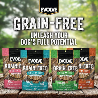 Evolve Grain Free Lamb, Sweet Potato and Butternut Squash Jerky Bites Dog Treats (Pack of 3)