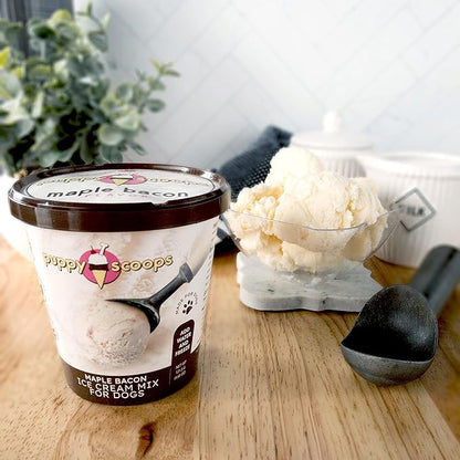 Ice Cream Mix for Dogs: Maple Bacon - Add water and freeze at home!, 4.65 oz Made in USA