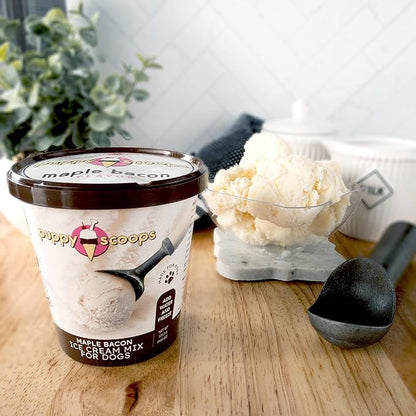 Dog Ice Cream Mix - Just Add Water and Freeze at Home, Powder Mix with Ice Cream Cup and Reusable Lid, Variety Pack of 4 Pints of Ice Cream Mix for Dogs by Puppy Scoops, 4 count 4.65 oz Made in USA