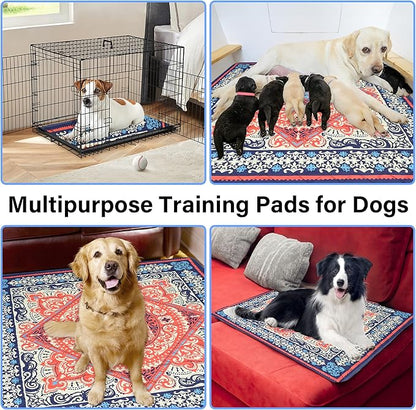 Washable Pee Pads for Dogs- 2 Packs Super Absorbent Reusable Puppy Pads 100% Waterproof Dog Pee Pads Washable Puppy Pads Non-Slip Whelping Pads Leakproof Urine Dog Training Pads 48''x48''