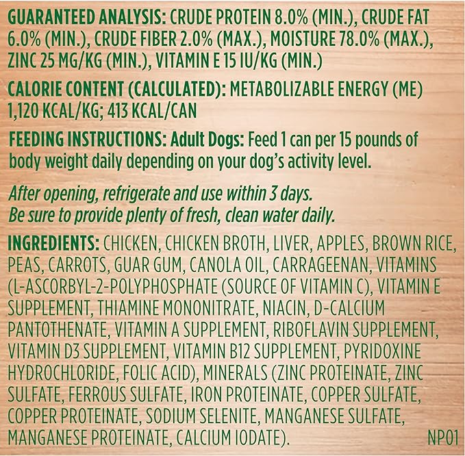 Rachael Ray Nutrish Premium Pate Wet Dog Food, Chicken & Apple, 13 Ounce Can (Pack of 12)