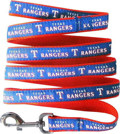 MLB PET Leash, Small, Texas Rangers Dog Leash, Baseball Team Leash for Dogs & Cats. A Shiny & Colorful Dog & Cat Leash with Emboridered Team Name/Logo Licensed by the MLB