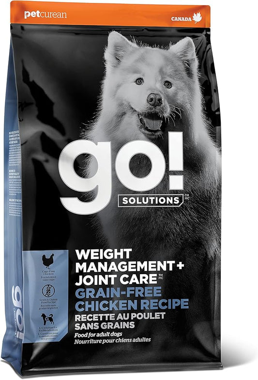 GO! SOLUTIONS Weight Management + Joint Care Grain-Free Chicken Recipe for Dogs, 3.5 lb Bag - Healthy Weight Dog Food for Adult + Senior Dogs