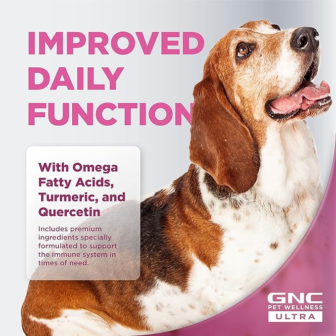 GNC Pets Ultra Seasonal Immune Support, All Dogs, Chicken Flavor.(2.2g) Soft Chews | Immune Booster for Dogs in Chicken Flavored Chews 60 Count FF13838