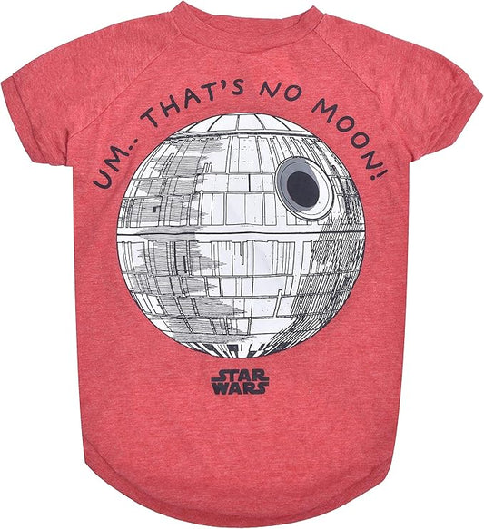 Star Wars for Pets "That's No Moon" Dog Tee | Star Wars Dog Shirt for Large Dogs | Size Large | Soft, Cute, and Comfortable Dog Clothing and Apparel, Cute Dog Clothes
