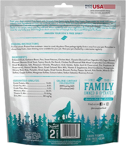 Triumph 2 Pack of Grain-Free Duck Jerky Bites Dog Treats, 20 Ounces Each2
