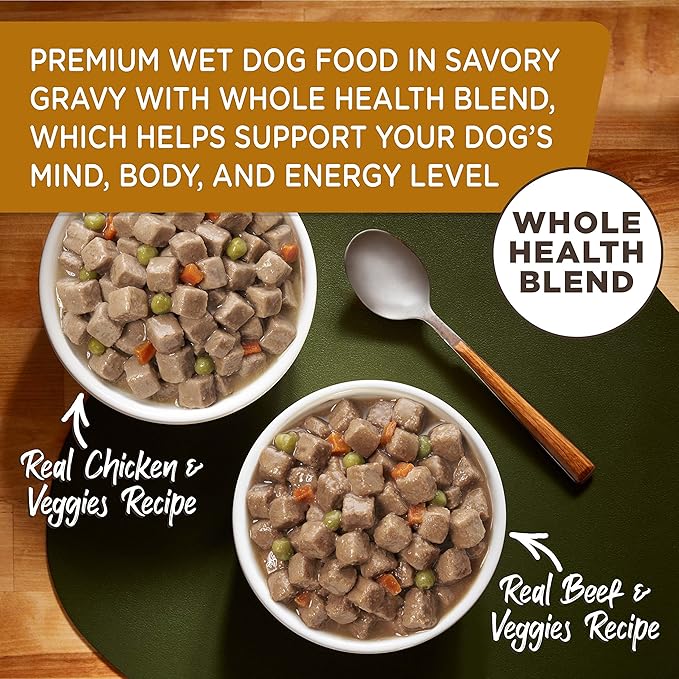 Nutrish Rachael Ray Chunks in Gravy Wet Dog Food Variety Pack, 13 Ounce (Pack of 12)