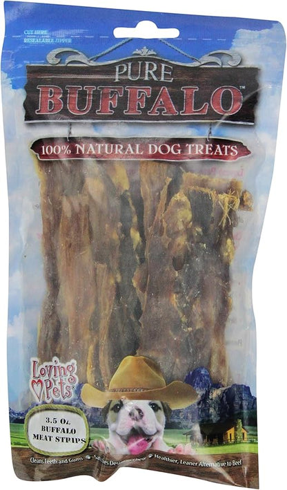 Loving Pets Pure Buffalo Meat Jerky Strips (3.5 oz)