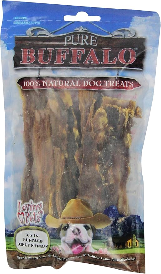 Loving Pets Pure Buffalo Meat Jerky Strips (3.5 oz)