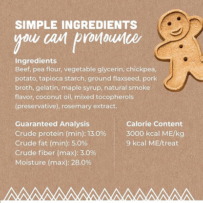 Buddy Biscuits Softies 5 oz Pouch, Grain-Free Soft & Chewy, Natural Grilled Beef Flavor Dog Treats, Oven Baked in The USA