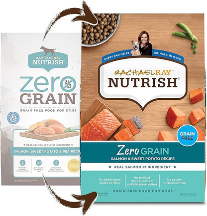 Rachael Ray Nutrish Zero Grain Dry Dog Food, Salmon & Sweet Potato Recipe, 11.5 Pound Bag