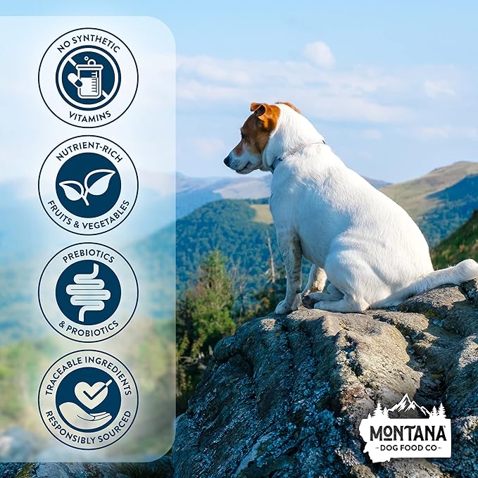 Montana Dog Food Grain-Free Small Batch Freeze Dried Raw Dog Food (Free-Range Beef) Made in USA, Prebiotics & Probiotics, No Synthetic Vitamins, Dog Food Topper or Complete Meal (12 oz)