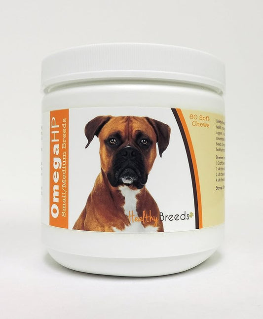 Healthy Breeds Boxer Omega HP Fatty Acid Skin and Coat Support Soft Chews 60 Count