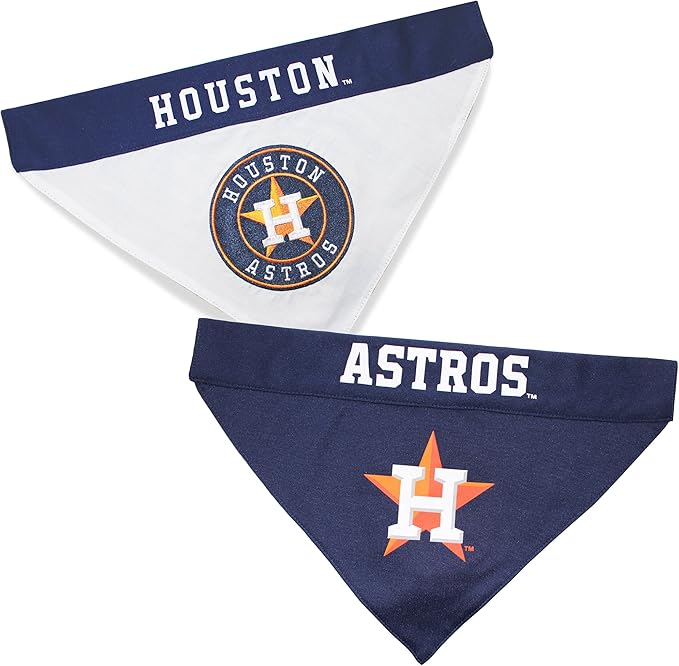 Pets First AST-3217-S-M MLB Dog Bandana - Houston Astros Reversible Pet Bandana, Small/Medium, MLB Team Color