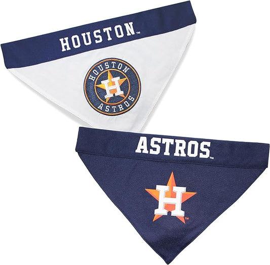 Pets First MLB Houston Astros Reversible Bandana Size XX-Large for Dogs & Cats. 2 Sided Sports Bandana,Premium Embroidery Team Logo, All MLB Teams Available