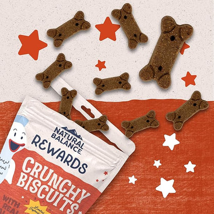 Natural Balance Limited Ingredient Rewards Crunchy Biscuits, Grain-Free Dog Treats for Adult Dogs of All Breeds, Salmon Recipe, 14 Ounce (Pack of 1)