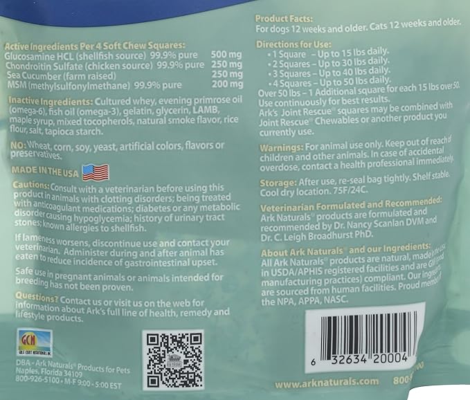 ARK NATURALS Sea Mobility Lamb Jerky For Dogs, 9-Ounce Pouches (Pack Of 2)