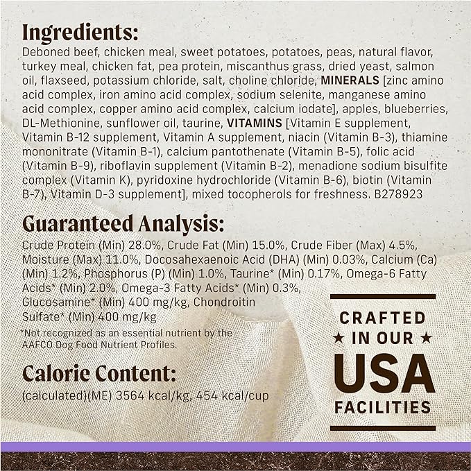 Merrick Premium Grain Free Dry Puppy Food, Wholesome and Natural Kibble with Real Texas Beef and Sweet Potato - 22.0 lb. Bag