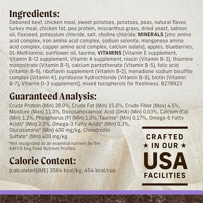 Merrick Premium Grain Free Dry Puppy Food, Wholesome and Natural Kibble with Real Texas Beef and Sweet Potato - 22.0 lb. Bag