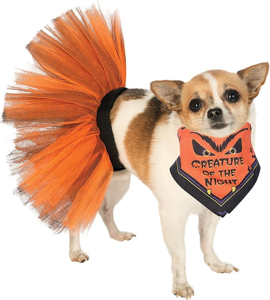 Rubie's Pet Tutu, Orange and Black, Small/Medium