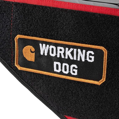 Carhartt Nylon Ripstop Service Dog Harness, High Risk Red/Carhartt Brown, Medium