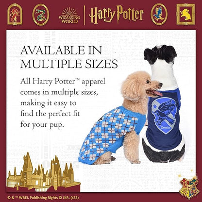 Harry Potter: Ravenclaw Pet Sweater - Size Small | Harry Potter Costumes for Dogs| Harry Potter Dog Apparel & Accessories for Hogwarts Houses, Ravenclaw Blue