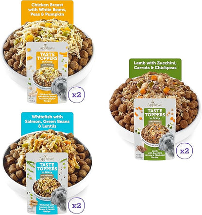 Applaws Taste Toppers Gravy Selection Natural Wet Dog Food, 3 oz pouches, case of 6
