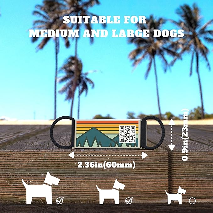 QR Code Dog Tag,Silent Dog Tags Personalized for Pets, Slide On Dog Tag,Custom Dog Name ID Tags Personalized Noiseless Dog and Cat Tags-Free Online&Scan QR Receive Instant Location Alert Email
