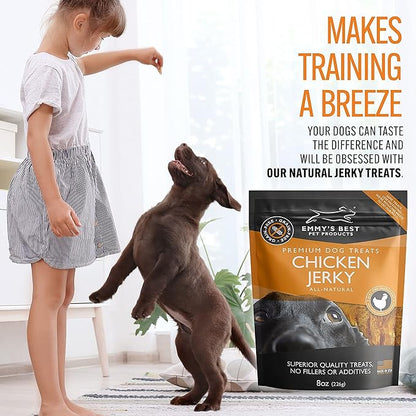 Emmy's Best EBPP Chicken Jerky Dog Treats Made in USA - 100% Natural Dog Jerky Treats Made with Real Chicken - Grilled Chicken Strips for Medium Dogs, Large Dogs and Small Dogs