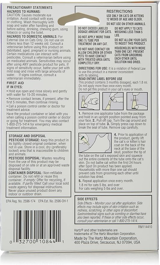 Hartz UltraGuard Plus Drops for Cats, Over 5-Pound