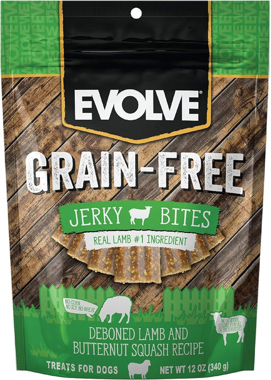 Evolve Grain Free Lamb, Sweet Potato and Butternut Squash Jerky Bites Dog Treats