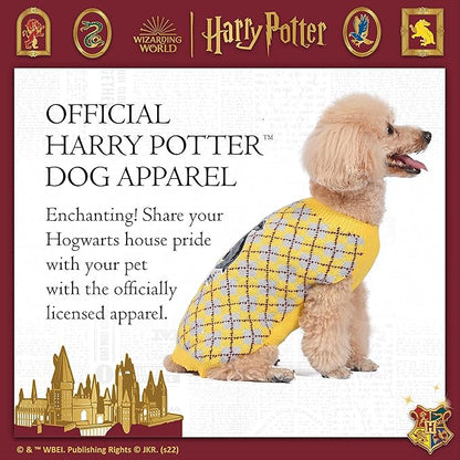 Harry Potter Hufflepuff Pet Sweater - Medium | Costumes for Dogs, Dog Pullover Sweater | Dog Apparel & Accessories for Hogwarts Houses, Hufflepuff, Yellow
