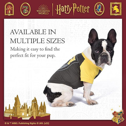 Harry Potter Hufflepuff Pet T-Shirt in Size Large | Large Dog T-Shirt, Harry Potter Dog Shirt | Harry Potter Dog Apparel & Accessories for Hogwarts Houses, Hufflepuff, (FF19289) Yellow