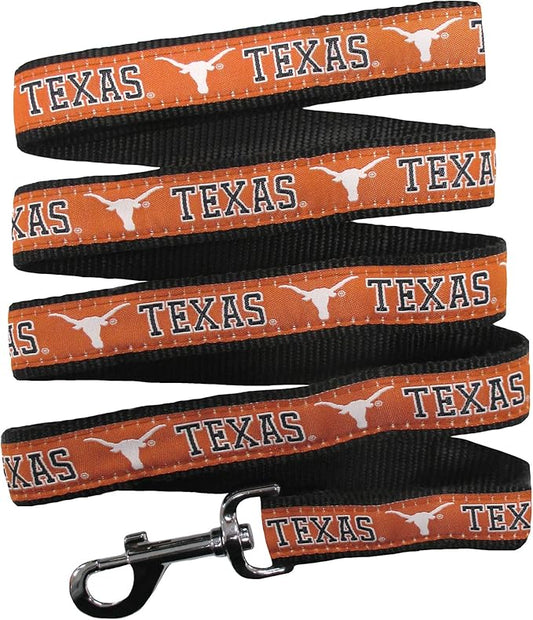Pets First Collegiate Pet Accessories, Dog Leash, Texas Longhorns, Medium