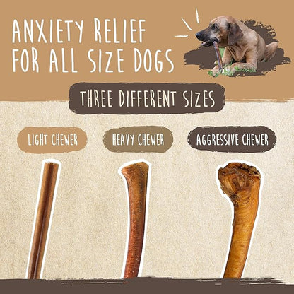 Mighty Paw Naturals Bully Sticks for Dogs - Grass Fed Beef Dog Chews. Dog Bully Sticks for Large Dogs, Medium and Small Breeds. Lower Odor Bully Sticks for Small Dogs. Single Ingredient (12" - 5 Pack)