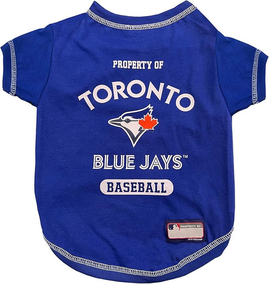 MLB Tee Shirt for Dogs & Cats - Toronto Blue Jays Dog T-Shirt, Medium.