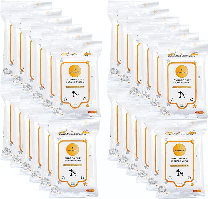 Wipes, 100% Natural Plant-Based Hypoallergenic Pet Grooming Wipes